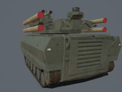 Uran 9 robot Low-poly 3D model