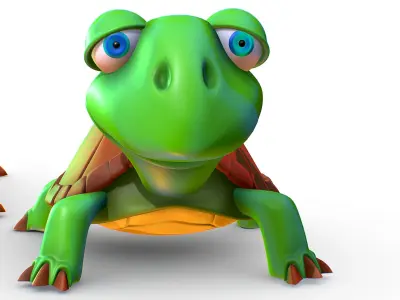 Hi-Poly Subdivision 3D Model Turtle Cartoon Low-poly 3D model