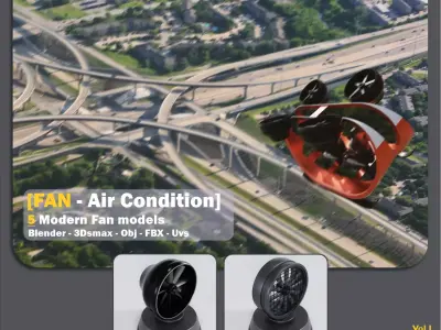 fan and air condition 3D model