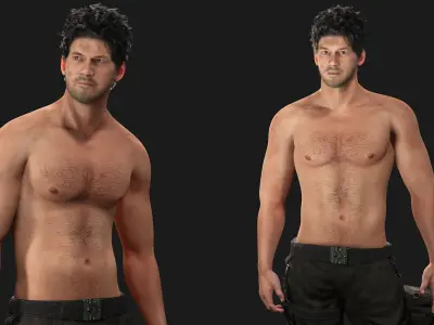 Survival Man Apocalypse Low-poly 3D model