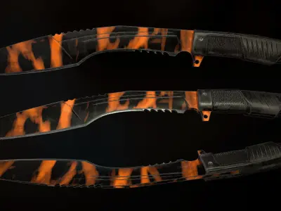 Knife Kukri - Coated Metal Low-poly 3D model