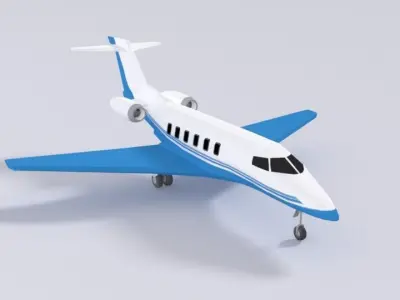 Low Poly Pilatus PC-24 Airplane Jet Low-poly 3D model
