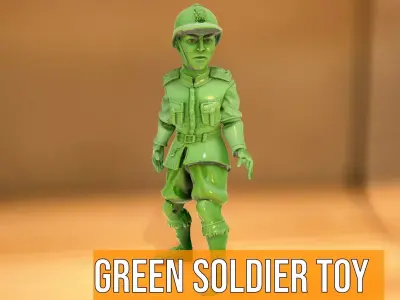 Green Soldier Toy model pack Low-poly 3D model