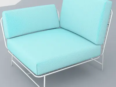 Chair outdoor lounge Low-poly 3D model