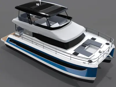 3D power catamaran FOUNTAINE PAJOT MY 6 3D model