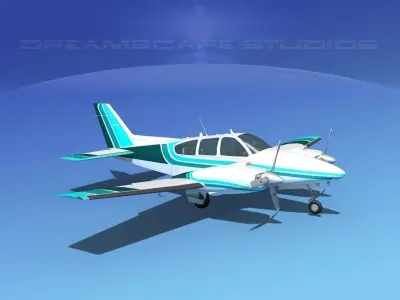 Beechcraft B55 Baron V13 3D model