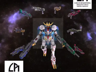 GUNDAM COMPLETE SET OF BLASTERS 3D print model purchase