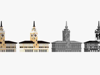 001148 clock tower station 3D model