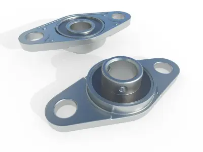 Flange Bearing 02 Low-poly 3D model