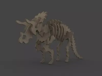 DINO-001 wooden dinosaur 3D model