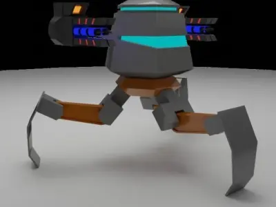 Tripod Mech low poly Low-poly 3D model