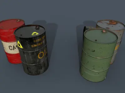 Metal Barrel oil gasoline fuel water Low-poly 3D model