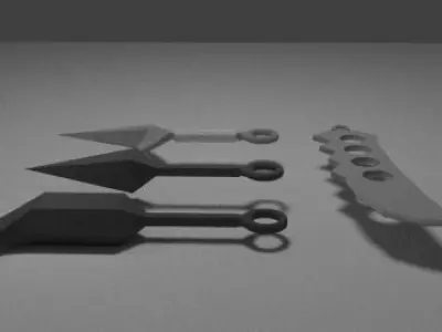 Ninja Weapon Set Low-poly 3D model