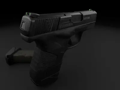 Mossberg MC1 sc - Subcompact 9mm Pistol Low-poly 3D model