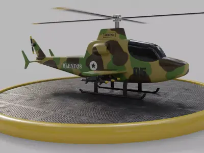 3D MODEL MILLITARY HELICOPTER 3D model