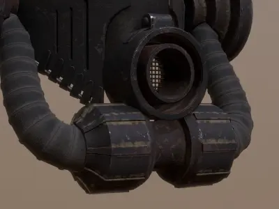 Gas Mask Low-poly 3D model 15