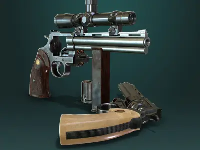 Colt Python Low-poly 3D model