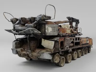 russian 9A39 Gadfly TEL transloader destroyed by Ukrainian army  3D model