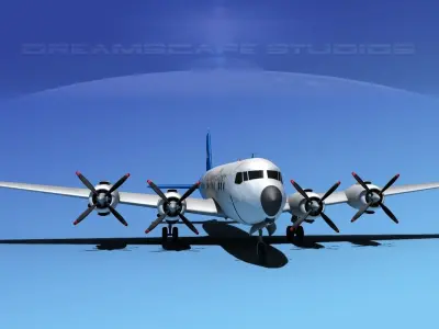Douglas DC-7C Baltimore Clipper 3D model