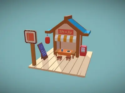Sushi Shop Low-poly 3D model