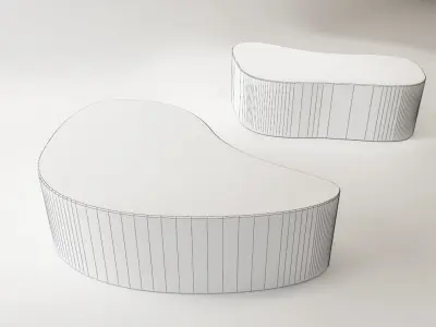 Stainless steel coffee table Free low-poly 3D model