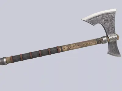Fantasy hatchet Low-poly 3D model order
