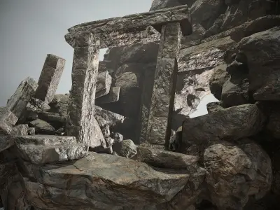 Cave Entrance for Games 3D model