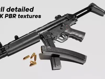 MP5 Full detailed 4K textures 3D model