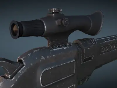 scifi gun Low-poly 3D model