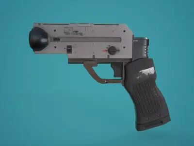 Sci-Fi Laser Pistol FPS Low-poly 3D model