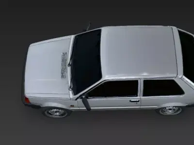 Classic Retro Hatchback Silver Vehicle 3d model Low-poly 3D model