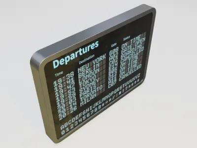 Airport departure billboard 3D model