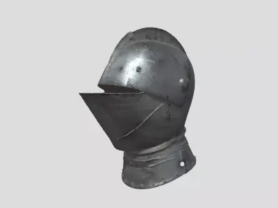 Steel Knight Helme Low-poly 3D model