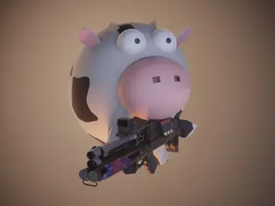 Cool Gun Low-poly 3D model