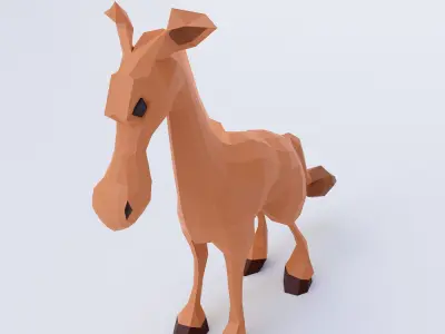 Horse cartoon 3d model  Low-poly 3D model