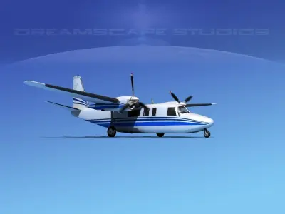 Rockwell Turbo Commander 690 V02 3D model
