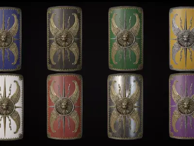 Roman Shield Low-poly 3D model Low-poly 3D model