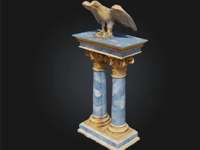Majestic Eagle Pedestal  Symbol of Power and Nobility in Stone 3D model