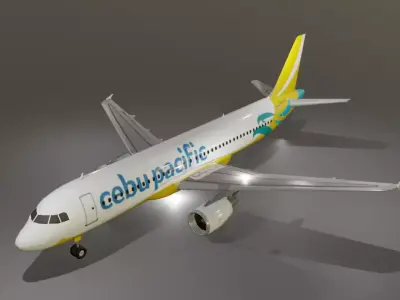 Cebu Air airbus a320-214 low poly 3D Model Low-poly 3D model
