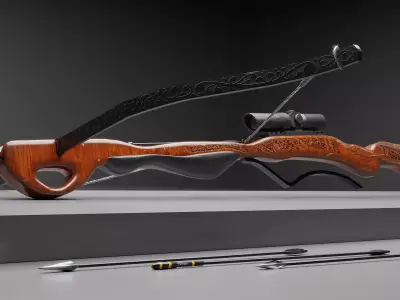 Medieval Retrofitted Crossbow Low-poly 3D model