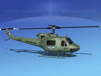 Bell UH-1B Iroquois Philipines 3D model