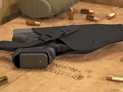 Glock 26 and Tactical Nylon Holster 3D model