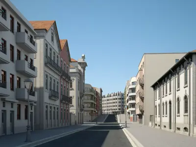Modern City Street 3D model