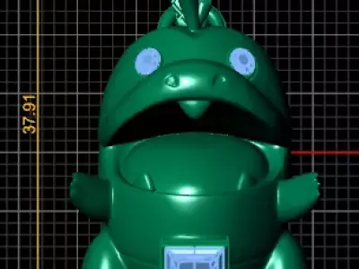 Cute Dino Character Pendant 3D print model