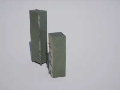 Military Lockers Low-poly 3D model