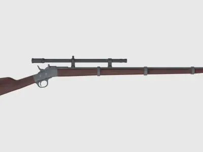 Remington Rolling Block Rifle - Game Ready Low-poly 3D model