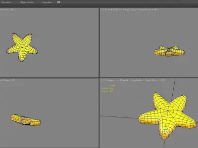 Cartoon starfish Low-poly 3D model