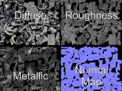 Robotic Dinosaur Model Pack for Rendering and Games Low-poly 3D model