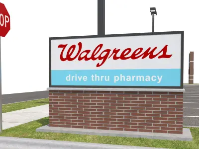 Retail-156 Wagreens with Site 3D model