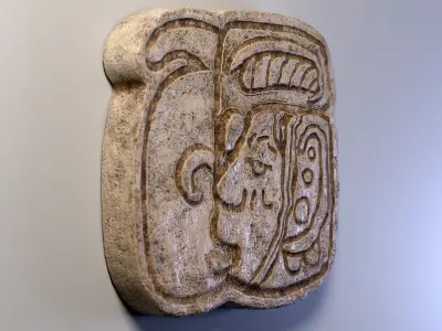 Mayan Symbol PBR Lowpoly Low-poly 3D model